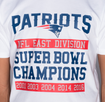 New England Patriots Large Graphic Tee, weiss