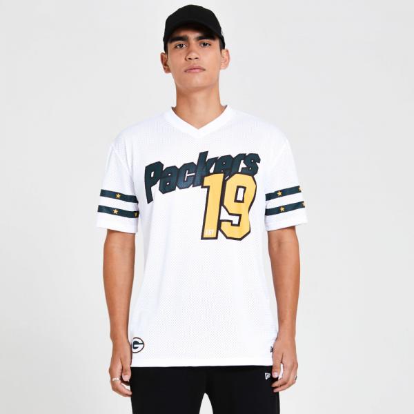 Greenbay Packers Stripe Sleeve Oversized T-Shirt - aus Netzstoff in weiss